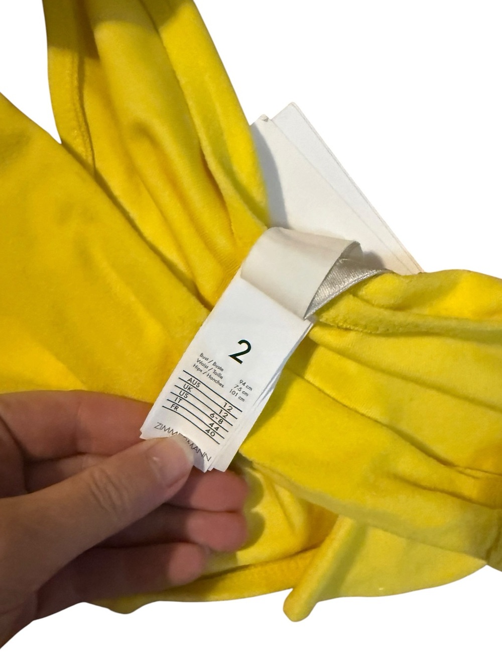 Zimmermann Soft Terry Yellow Tie Front Bandeau Bikini Set Size 2 US 12 NWT - Picture 6 of 6
